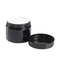 High quality 30ml black plastic cosmetic container black pet cream jar  and lids